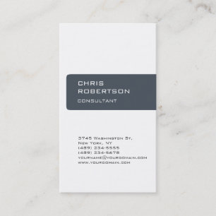 Charming White Gray Attraktive Business Card Visitenkarte