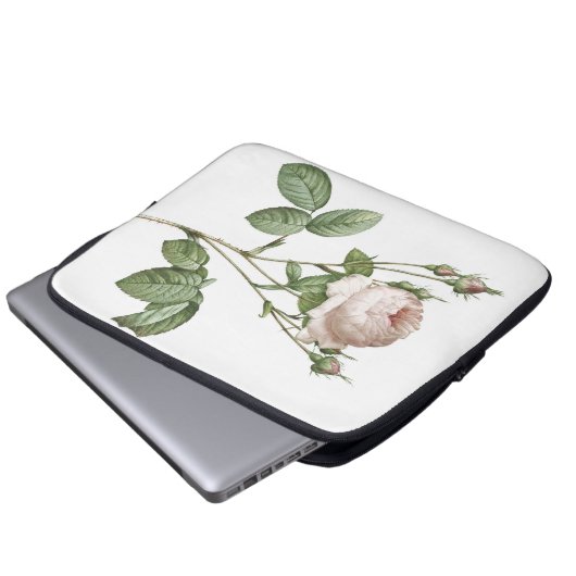 Charming White Rose Botanisch Laptopschutzhülle (Vorne Knopf)