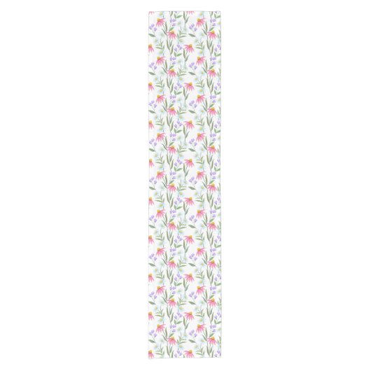 Charming Wild Blume Design Kurzer Tischläufer (Vorderseite)