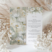 Charming Wild Daisy Wedding Menü Delikatessen Flor Einladung