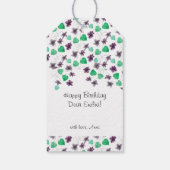 Charming Wilde Violets Wasserfarben Muster Geschenkanhänger (Rückseite)