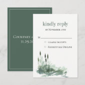 Charming Wildwood Reeds Wedding RSVP Card Karte (Vorne/Hinten)