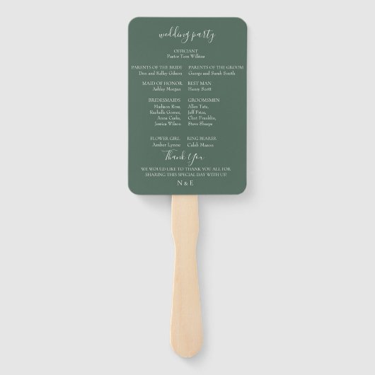 Charming Wildwood Wedding Program Fans Fächer (Rückseite)