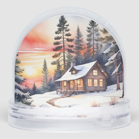 Charming Winter Cabin Schneekugeln (Rückseite)