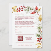 Charming Winter Christmas Botanical Frame Wedding Save The Date (Rückseite)