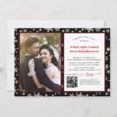 Charming Winter Holidays Snowflakes Photo Wedding Einladung (Vorderseite)