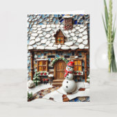 Charming Winter Mosaik-Szene Weihnachten Karte (Vorderseite)