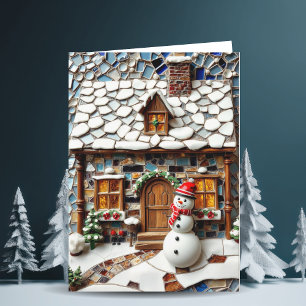 Charming Winter Mosaik-Szene Weihnachten Karte