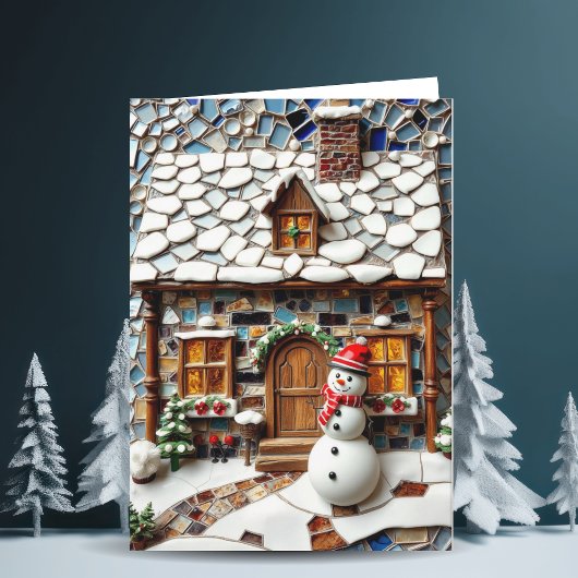 Charming Winter Mosaik-Szene Weihnachten Karte