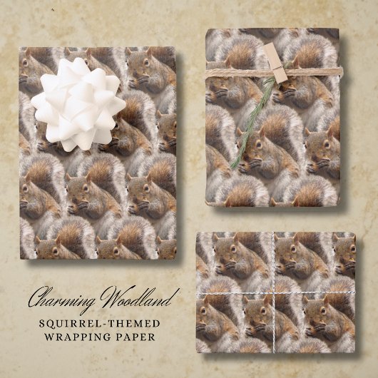 Charming Woodland Eichhörnchen Geschenkwrake Geschenkpapier Set