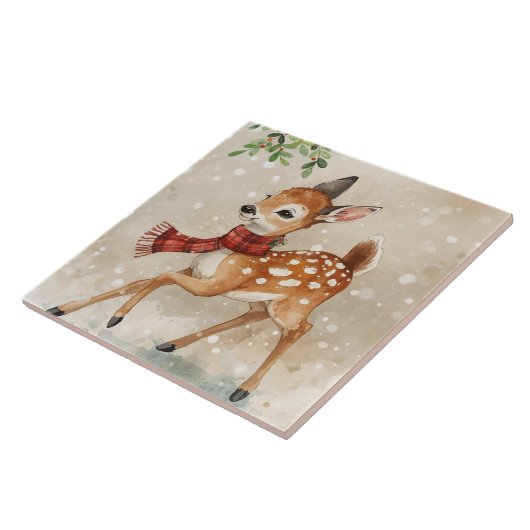 Charming Woodland Fawn Keramik Tile Fliese (Seite)
