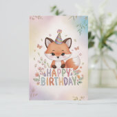 Charming Woodland Fox Geburtstag Karte (Stehend Vorderseite)