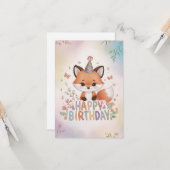 Charming Woodland Fox Geburtstag Karte (Vorderseite/Rückseite Beispiel)