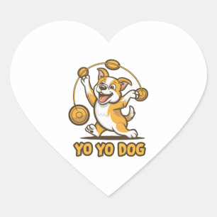 Charming YoYo Dog 360 Fertigkeit Herz-Aufkleber