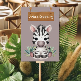 Charming Zebra Crossing Jungle Safari Table Card Tischnummer