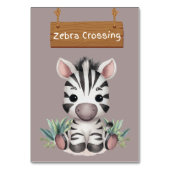 Charming Zebra Crossing Jungle Safari Table Card Tischnummer (Rückseite)