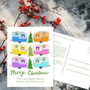 Charminger Weihnachtscamper Vintage-Anhänger RV We Postkarte