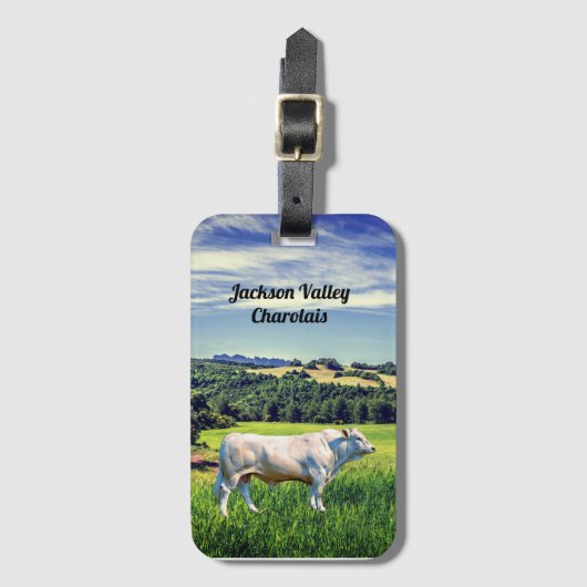 Charolais Bull Gepäckanhänger (Vorderseite Vertikal)