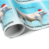 Charolais Bull in Weihnachtsmannmütze Geschenkpapier (Rolleneckpunkt)