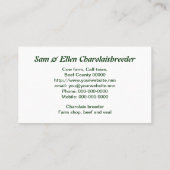 Charolais schüchtern und vier Kälber ein Visitenkarte (Rückseite)