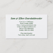 Charolais schüchtern und vier Kälber ein Visitenkarte (Rückseite)