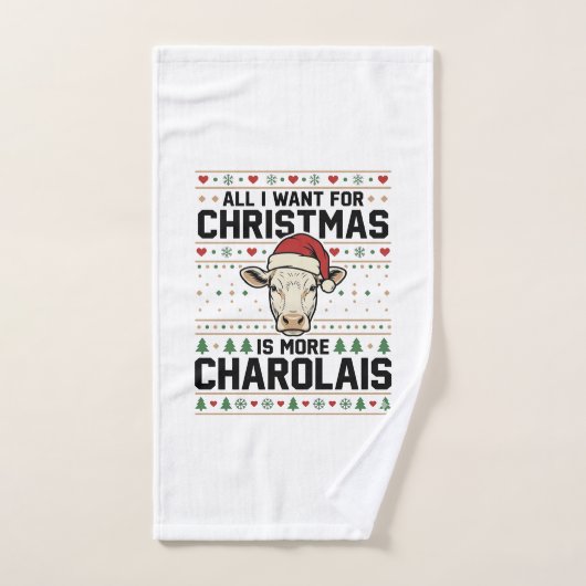 Charolais-Weihnachtskuh-Hässlicher-Schwester-Vekto Handtuch (Handtuch)