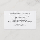 CharolaisMastvieh mit Kalb Visitenkarte (Rückseite)