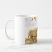 Charolaisstier im Schnee Kaffeetasse (Links)