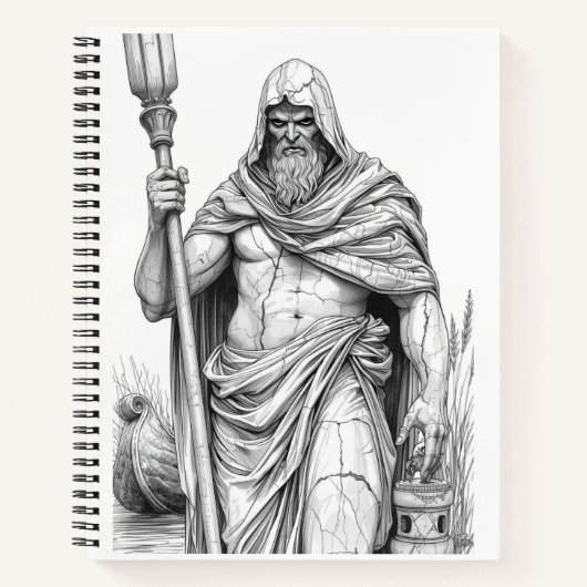 Charon Ferryman Marble Statue Gothic Ink Art Noteb Notizblock (Vorderseite)