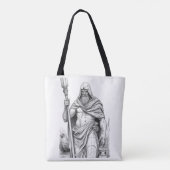Charon Ferryman of the Styx Minimalist Line Art  Tasche (Rückseite)