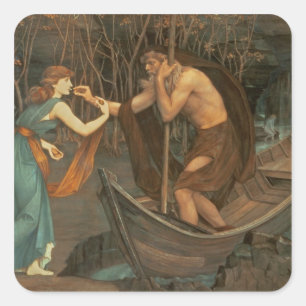 Charon und Psyche Quadratischer Aufkleber