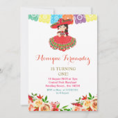 Charra Mexican Birthday Invitation Girl Einladung (Vorderseite)