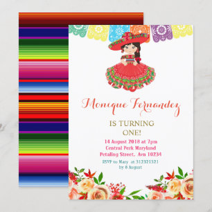 Charra Mexican Birthday Invitation Girl Einladung