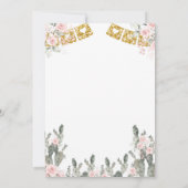 Charra Pink Roses Mexican Baby Dusche Einladung (Rückseite)