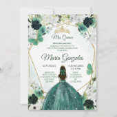 Charra QUINCEAÑERA Einladung von Green & Gold Flor (Vorderseite)