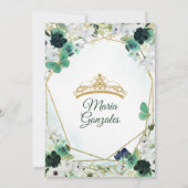 Charra QUINCEAÑERA Einladung von Green & Gold Flor (Rückseite)