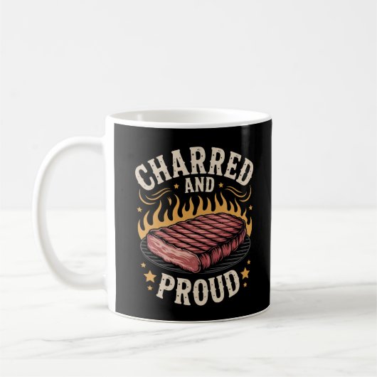 Charred und Proud rustische GRILLEN Flames Kaffeetasse (Links)