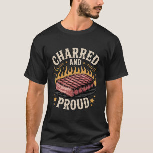 Charred und Stolz Distressed GRILLEN Flame Vintag T-Shirt