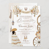 Charro Floral Boho Rustic Country Quinceanera Invi Einladung (Vorne/Hinten)