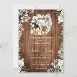 Charro Horse Cowgirl Quinceañera 15. Geburtstag Einladung
