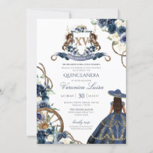 Charro Horse Wappen Royal Navy Blue Quinceanera In