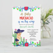 Charro Mexican Boy Baby Shower Einladung (Stehend Vorderseite)