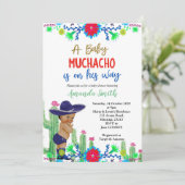 Charro Muchacho mexikanische Baby-Dusche Einladung (Stehend Vorderseite)