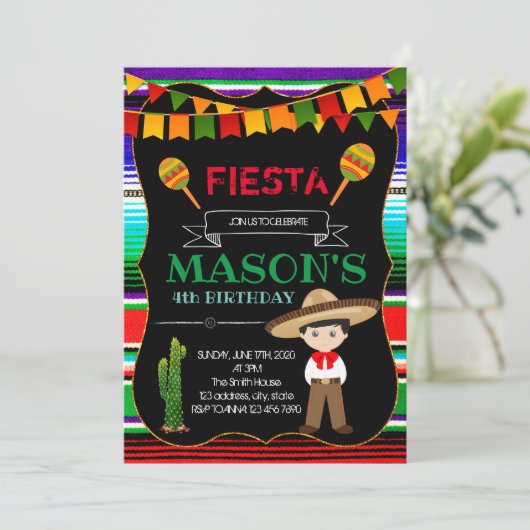 Charro Party Einladung (Stehend Vorderseite)
