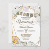 Charro Quinceanera, Western Weißblüte Einladung (Vorderseite)