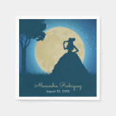 Charro-Silhouette mit Moon Quinceanera Serviette (Vorderseite)