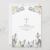 Charro Silver White Mexican Bautizo Y Primer Anito Einladung (Rückseite)