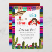 Charro Succulent Baby Gender Reveitation Einladung (Vorne/Hinten)