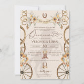 Charro Sunflower Country Rustikale Quinceanera Einladung (Vorderseite)