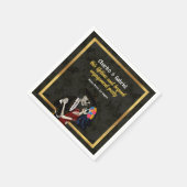 Charro und Catrina Sugar Skulls Black Serviette (Ecke)